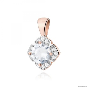 Zawieszka Z0571 Biały Szafir 0,60ct różowe złoto