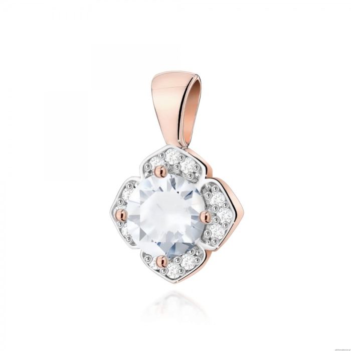 Zawieszka Z0571 Biały Szafir 0,60ct różowe złoto
