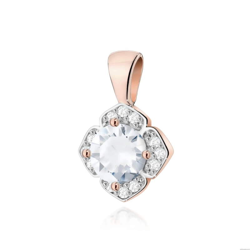 Zawieszka Z0571 Biały Szafir 0,60ct różowe złoto