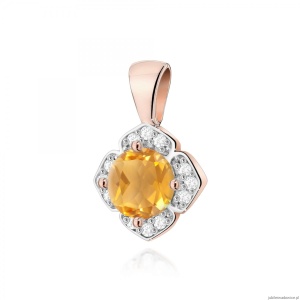 Zawieszka Z0571 Cytryn 0,50ct różowe złoto
