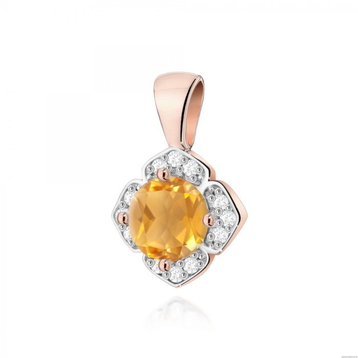 Zawieszka Z0571 Cytryn 0,50ct różowe złoto