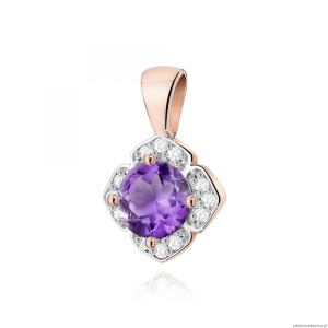 Zawieszka Z0571 Ametyst 0,50ct różowe złoto