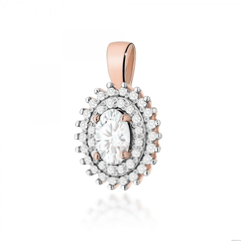 Zawieszka Z0303 Diament Laboratoryjny  0,40ct różowe złoto