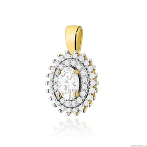 Zawieszka Z0303 Diament Laboratoryjny  0,40ct żółte złoto