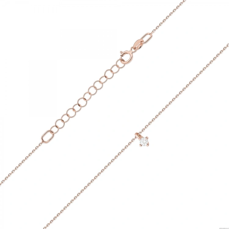 Naszyjnik N0081 z diamentem 0,05ct różowe złoto