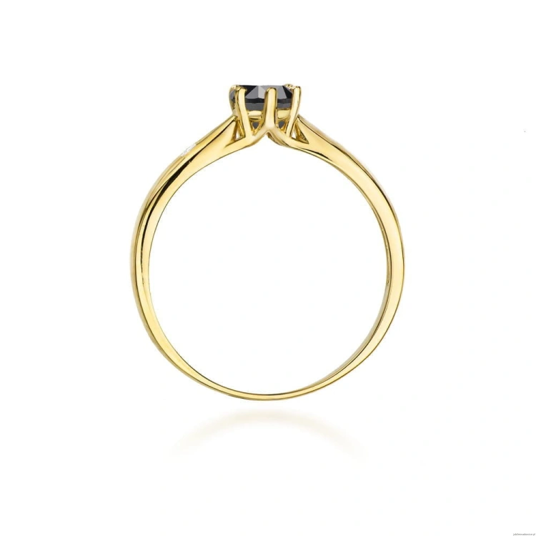 Pierścionek W0074 Czarny Diament 0,50ct żółte złoto