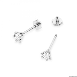 Kolczyki K0029 Diament 2 x 0,0086ct białe złoto sztyft zakręcany
