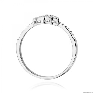 Pierścionek W0686 z diamentami białe złoto