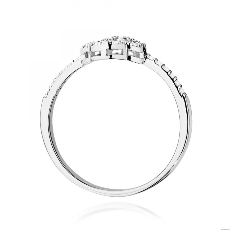 Pierścionek W0686 z diamentami białe złoto