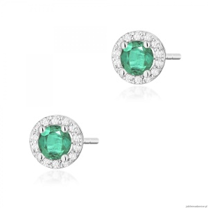 Kolczyki K0509 Szmaragd 2 x 0,50ct białe złoto
