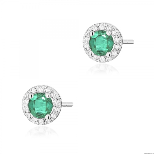 Kolczyki K0509 Szmaragd 2 x 0,50ct białe złoto