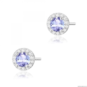 Kolczyki K0509 Tanzanit 2 x 0,50ct białe złoto