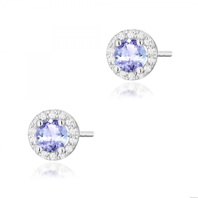 Kolczyki K0509 Tanzanit 2 x 0,50ct białe złoto