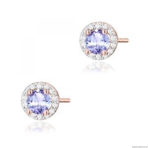 Kolczyki K0509 Tanzanit 2 x 0,50ct różowe złoto