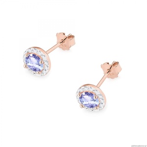 Kolczyki K0509 Tanzanit 2 x 0,50ct różowe złoto