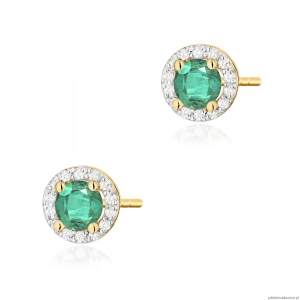 Kolczyki K0509 Szmaragd 2 x 0,50ct żółte złoto