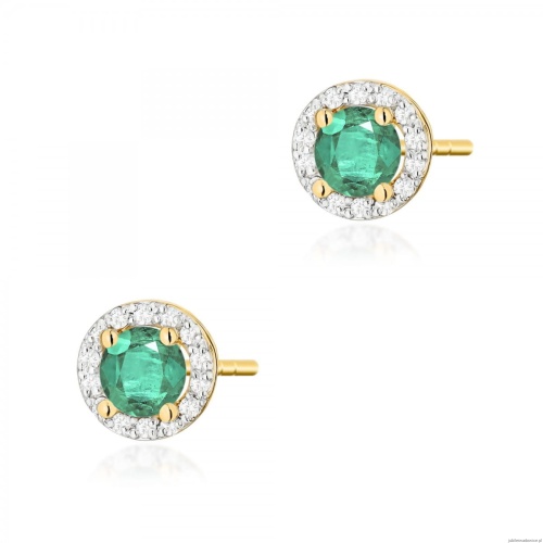 Kolczyki K0509 Szmaragd 2 x 0,50ct żółte złoto