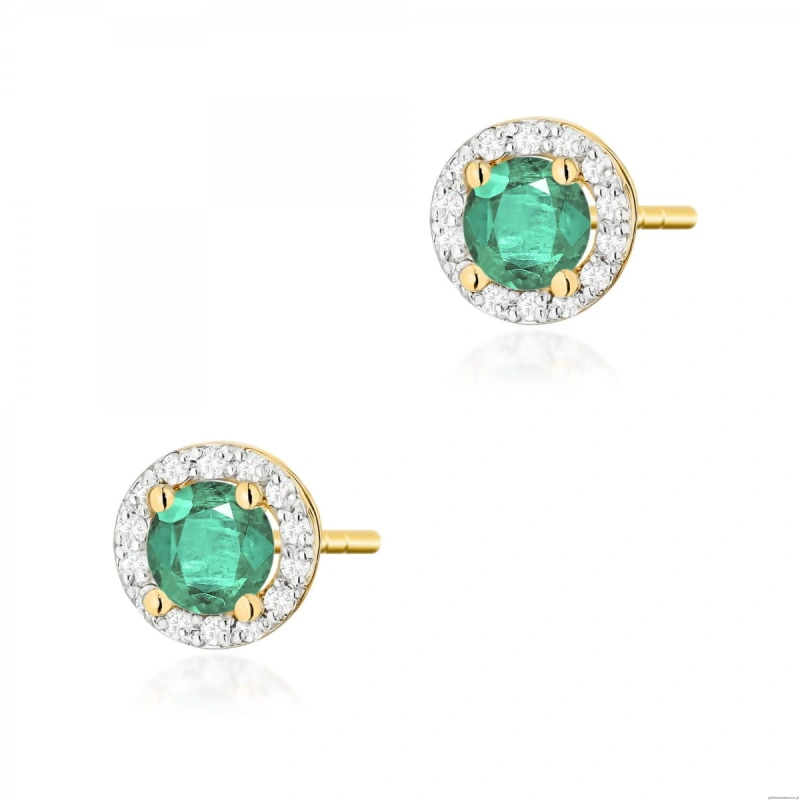 Kolczyki K0509 Szmaragd 2 x 0,50ct żółte złoto