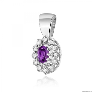Zawieszka Z0354 Ametyst 0,40ct białe złoto