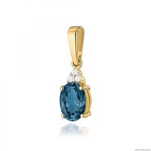 Zawieszka Z0308 Topaz London Blue 0,85ct żółte złoto