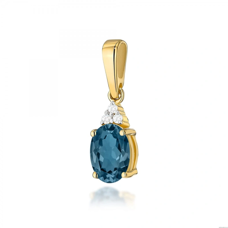 Zawieszka Z0308 Topaz London Blue 0,85ct żółte złoto