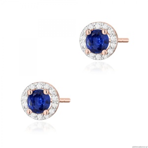 Kolczyki K0509 Szafir 2 x 0,50ct różowe złoto