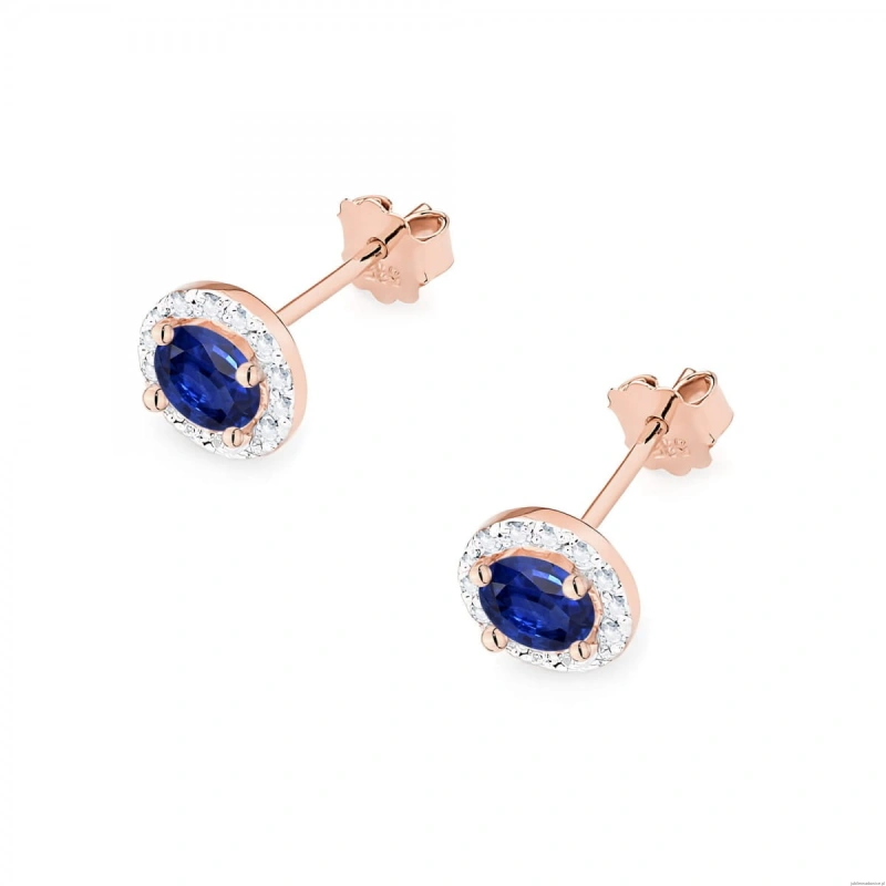 Kolczyki K0509 Szafir 2 x 0,50ct różowe złoto