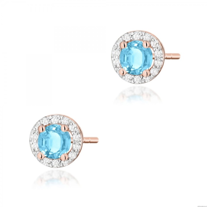 Kolczyki K0509 Topaz 2 x 0,50ct różowe złoto