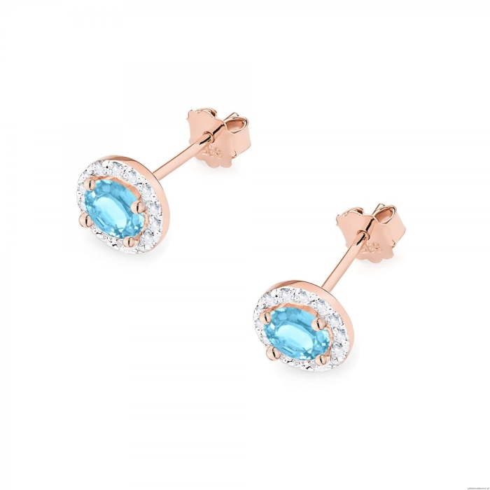 Kolczyki K0509 Topaz 2 x 0,50ct różowe złoto