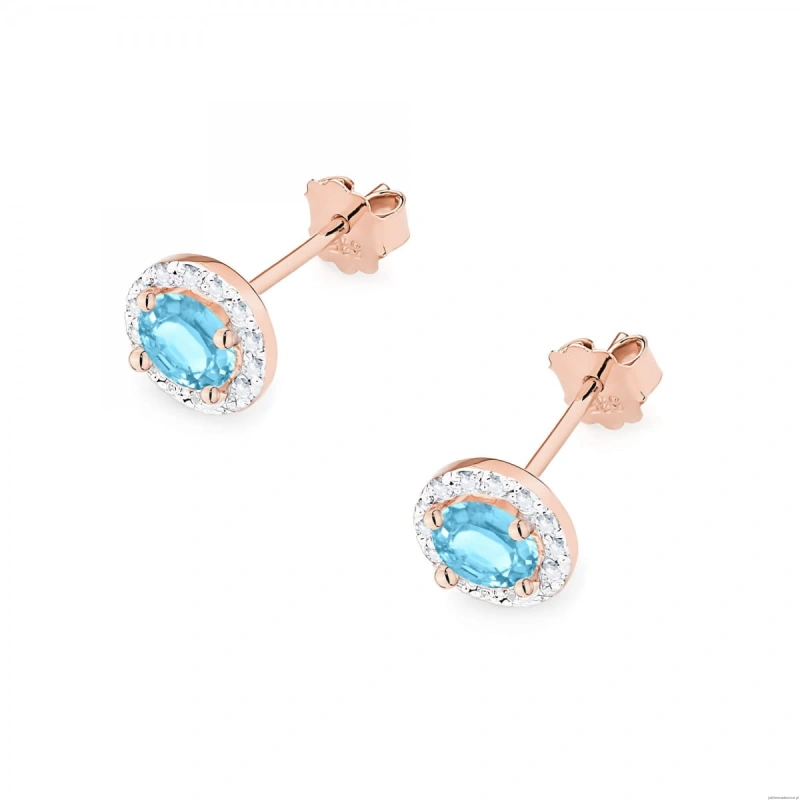 Kolczyki K0509 Topaz 2 x 0,50ct różowe złoto