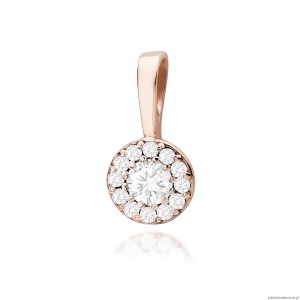Zawieszka Z0443 Diament Laboratoryjny 0,12ct różowe złoto