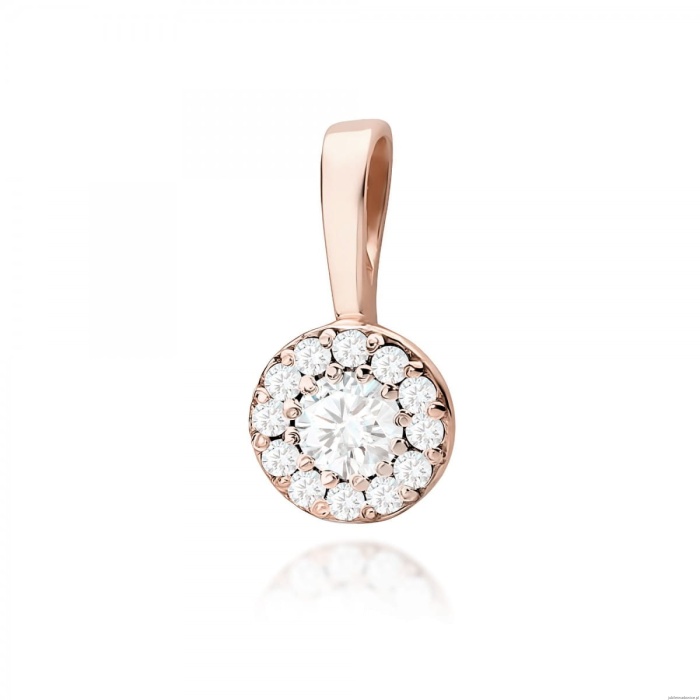 Zawieszka Z0443 Diament Laboratoryjny 0,12ct różowe złoto