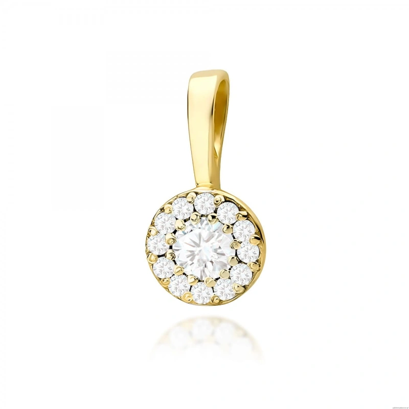 Zawieszka Z0443 Diament Laboratoryjny 0,12ct żółte złoto