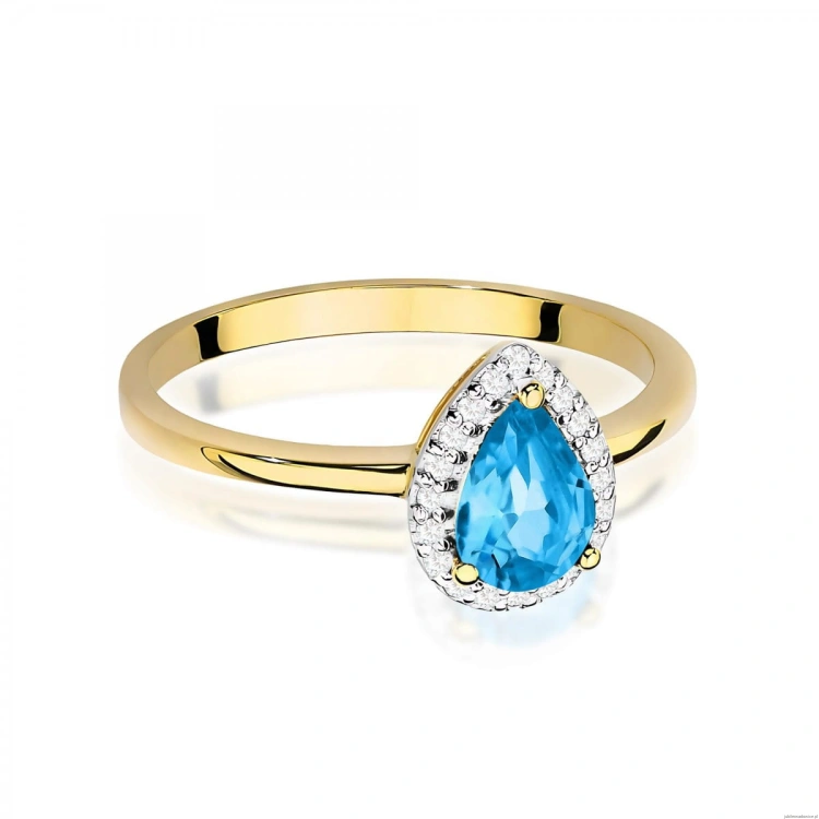 Pierścionek W0455 Topaz Swiss 0,90ct żółte złoto