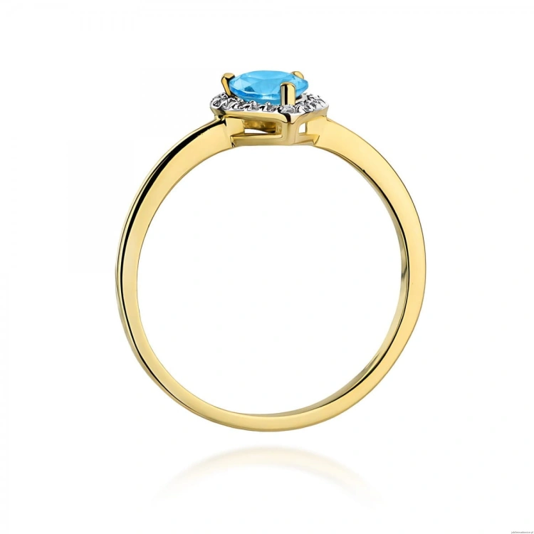 Pierścionek W0455 Topaz Swiss 0,90ct żółte złoto