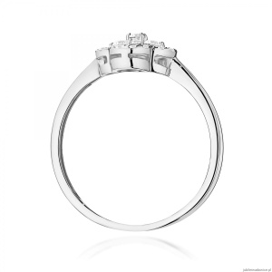Pierścionek W0696 z diamentami białe złoto
