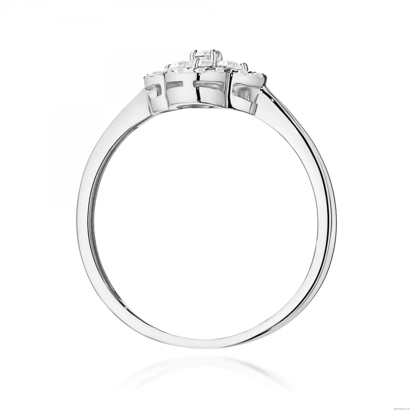 Pierścionek W0696 z diamentami białe złoto