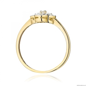 Pierścionek W0696 z diamentami żółte złoto