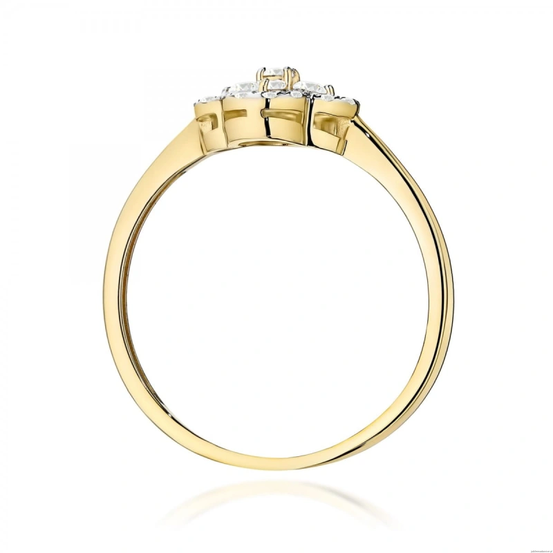 Pierścionek W0696 z diamentami żółte złoto