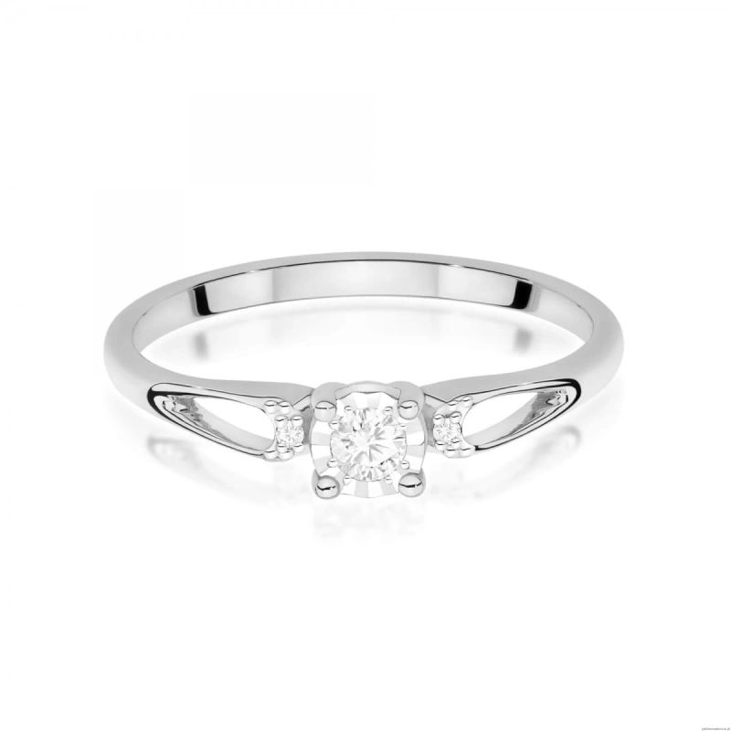 Pierścionek W0708 Diament 0,08ct białe złoto