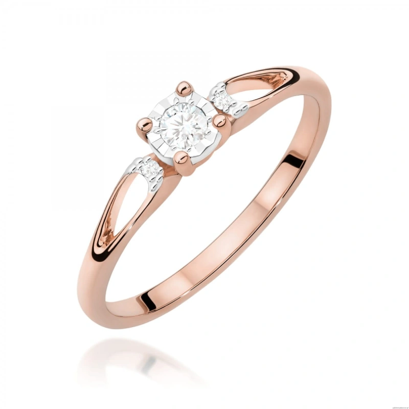 Pierścionek W0708 Diament 0,08ct różowe złoto