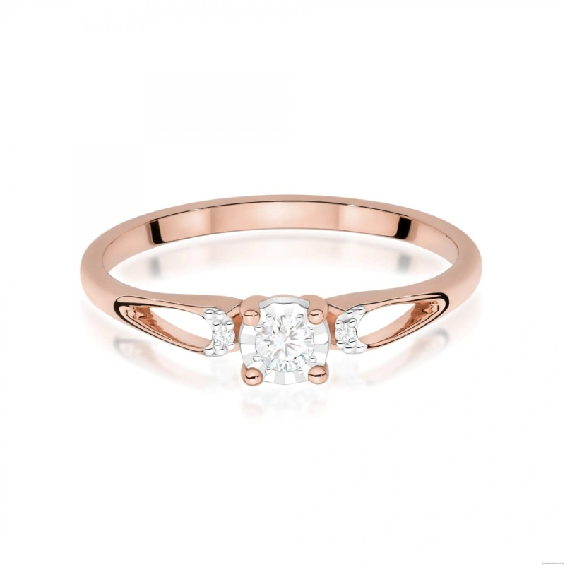 Pierścionek W0708 Diament 0,08ct różowe złoto