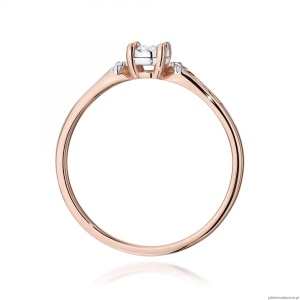 Pierścionek W0708 Diament 0,08ct różowe złoto