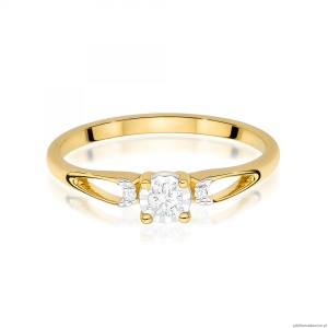Pierścionek W0708 Diament 0,08ct żółte złoto
