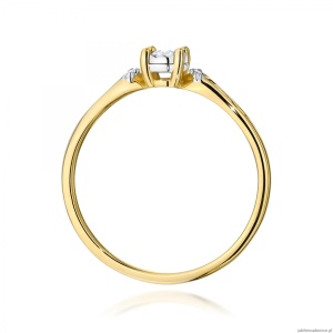 Pierścionek W0708 Diament 0,08ct żółte złoto