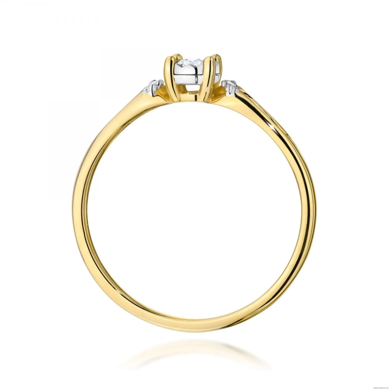 Pierścionek W0708 Diament 0,08ct żółte złoto