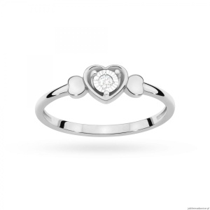 Pierścionek W0709 Diament 0,01ct białe złoto