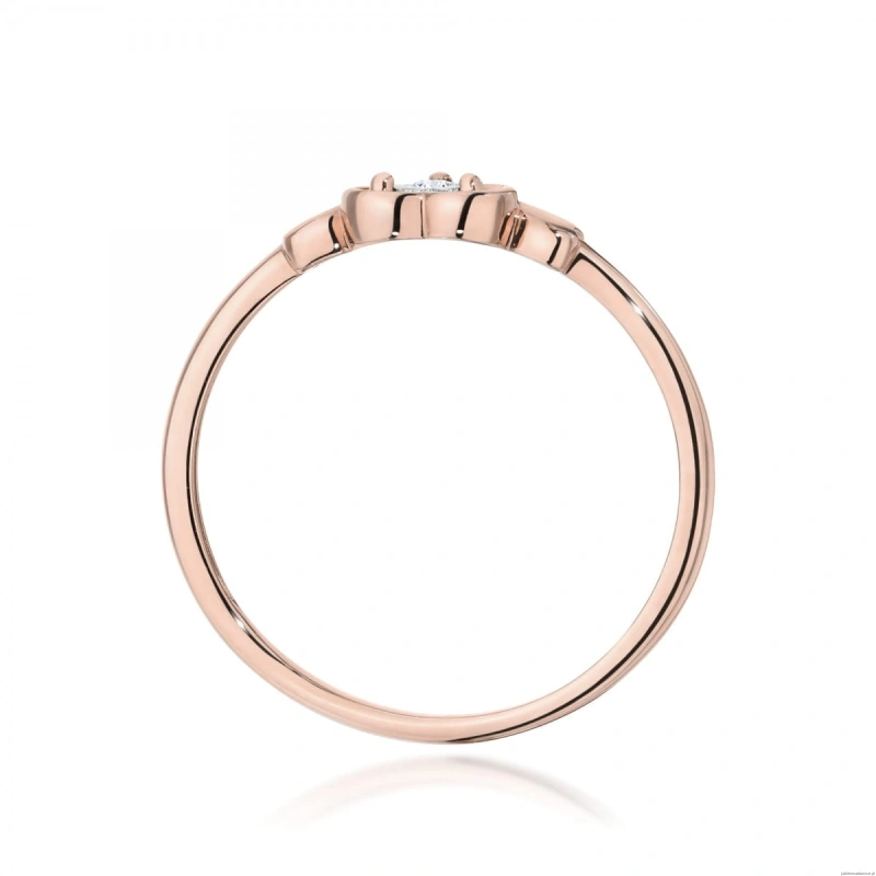 Pierścionek W0709 Diament 0,01ct różowe złoto