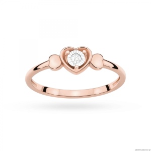Pierścionek W0709 Diament 0,01ct różowe złoto