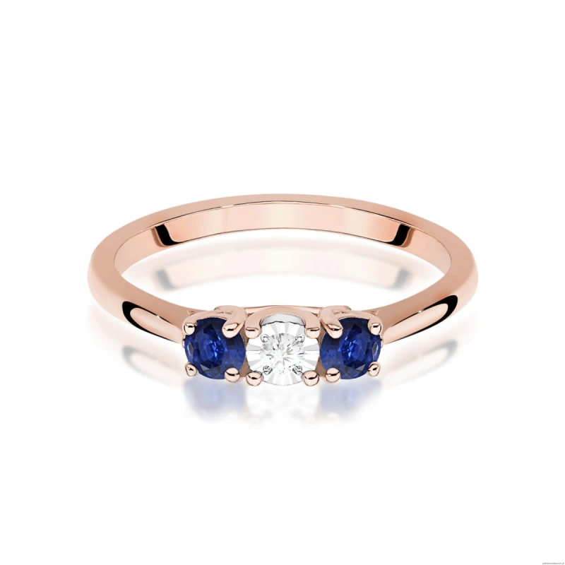 Pierścionek W0711 Diament 0,03ct różowe złoto